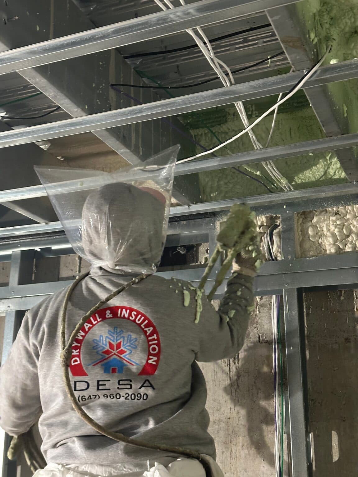 Spray Foam Around Steel Framing by DESA Foam Insulation