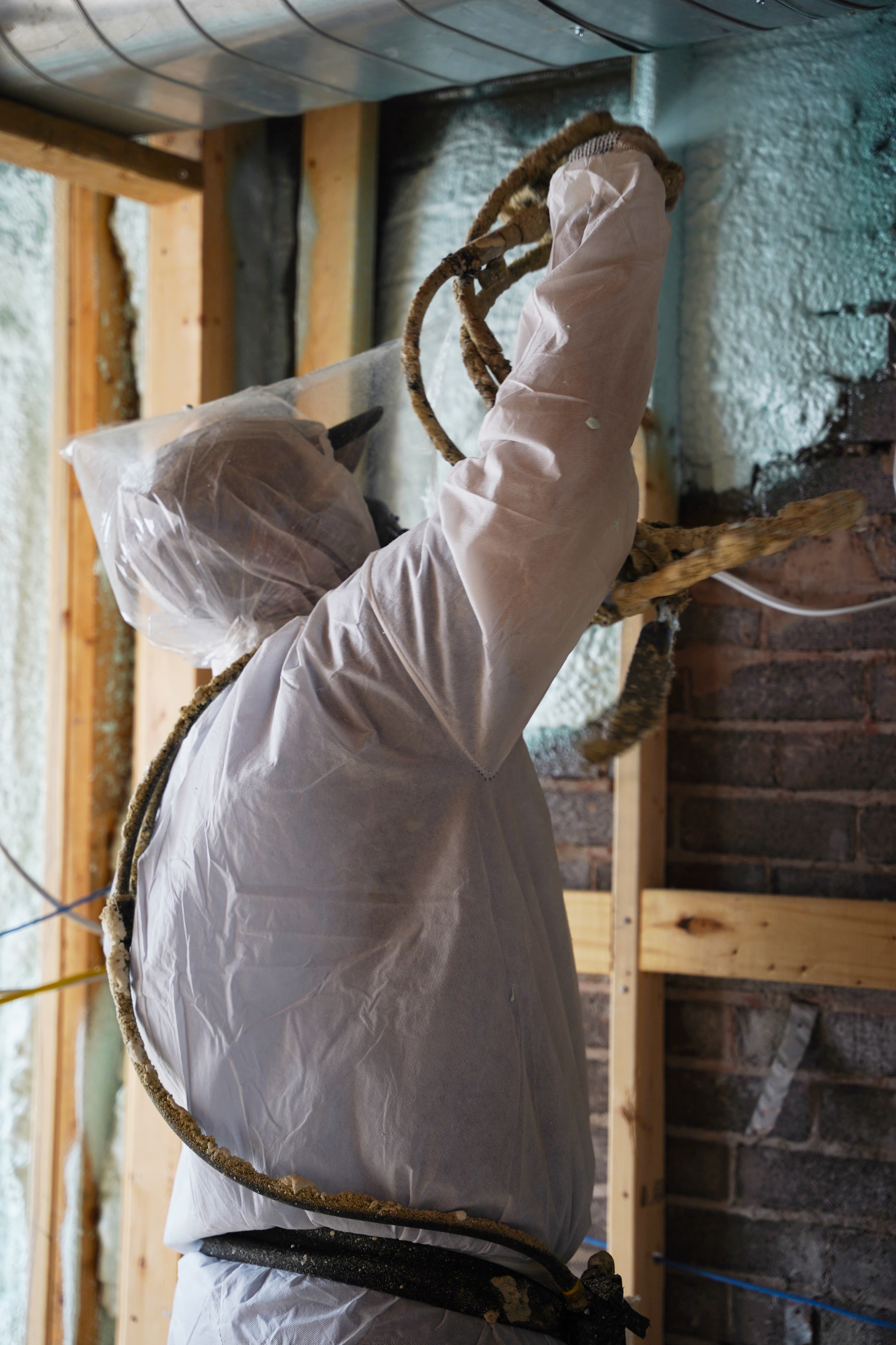 Spray Foam Application Around Ductwork by DESA Foam Insulation