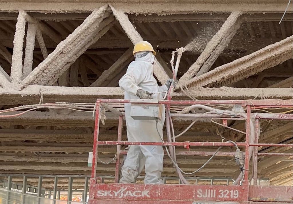 Cementitious Fireproofing Application by DESA Foam Insulation