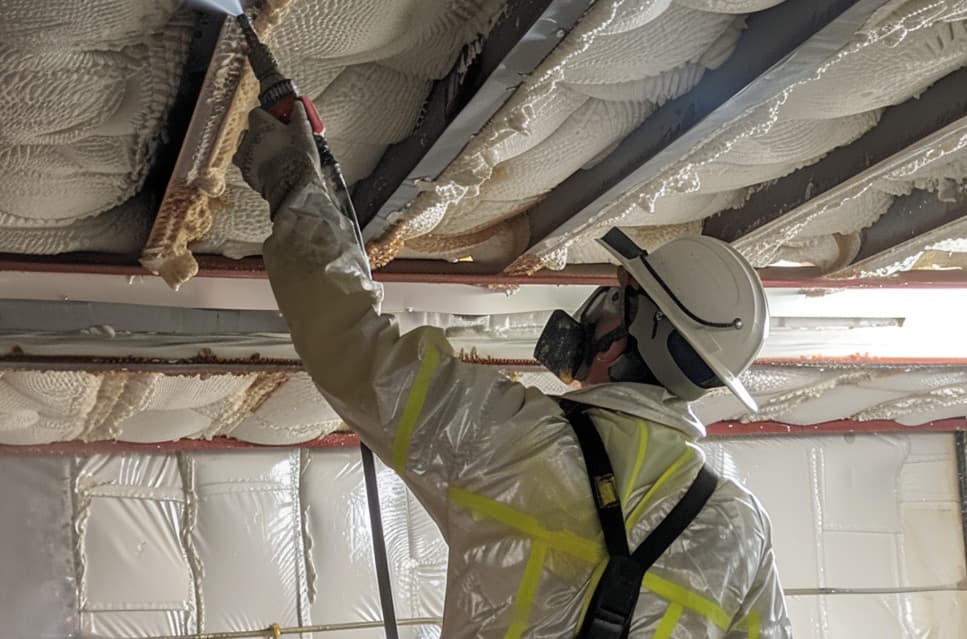 Spray-Applied Fireproofing Installation by DESA Foam Insulation