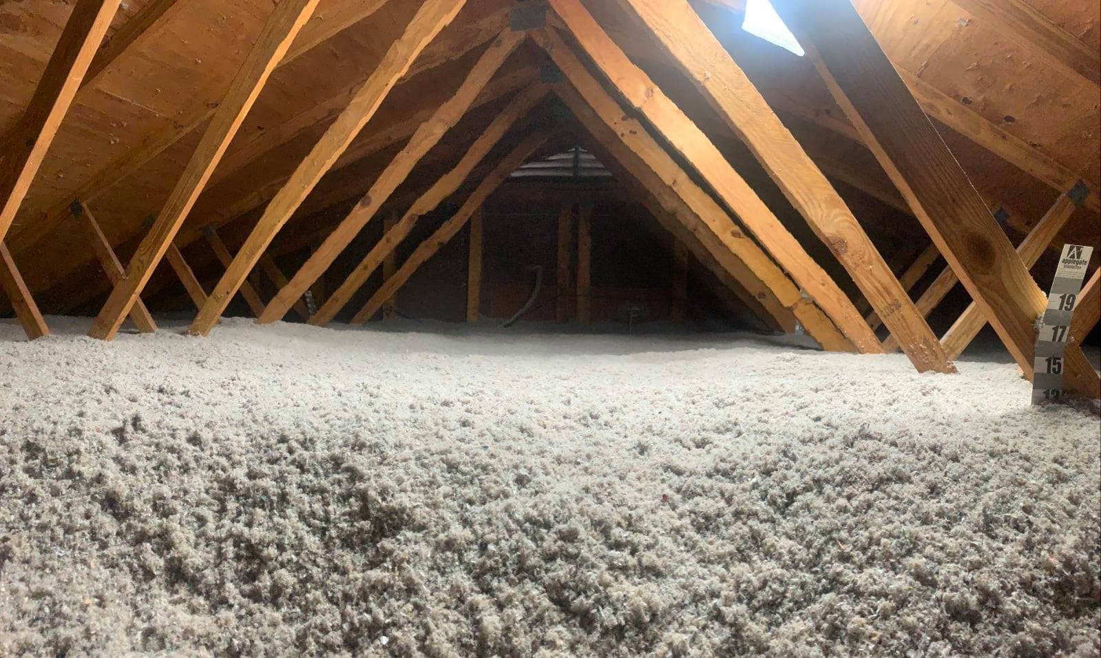 Cellulose blown-in attic insulation